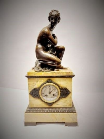 Bronze And Marble Table Clock